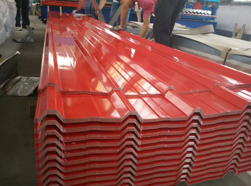 PPGI Corrugated Color Steel 1050mm Trapezoidal Prepainted Metal Roofing Sheet