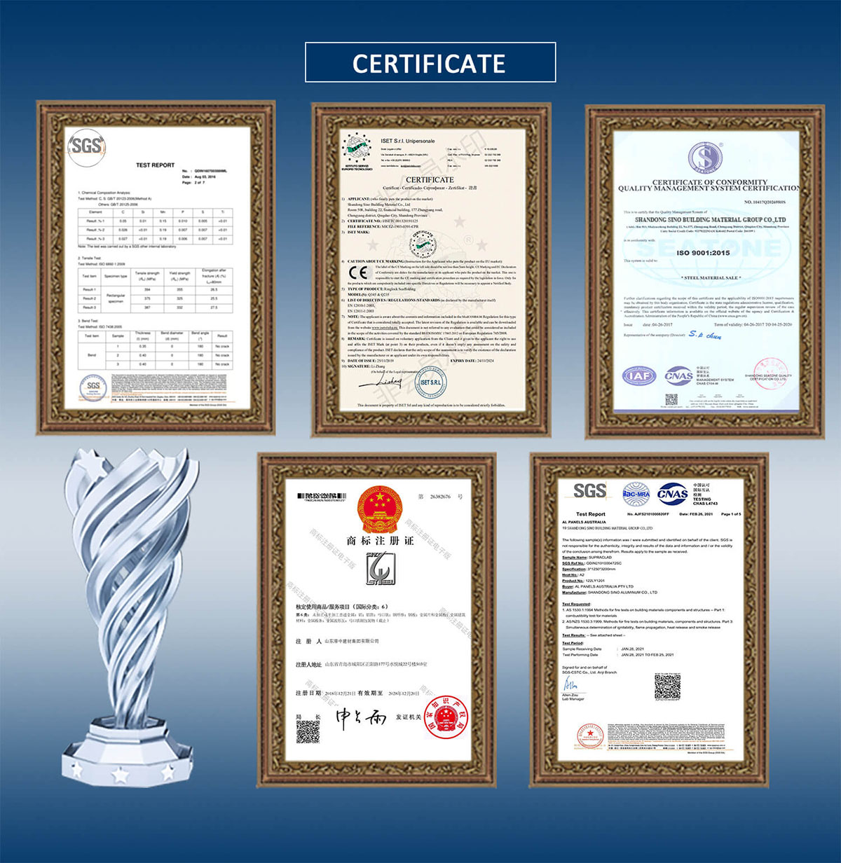 our certificate